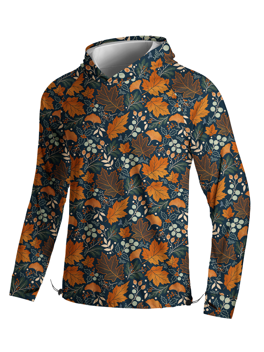 Orionride Warm Autumn Leaves Long Sleeve Cycling Hoodie Shirt