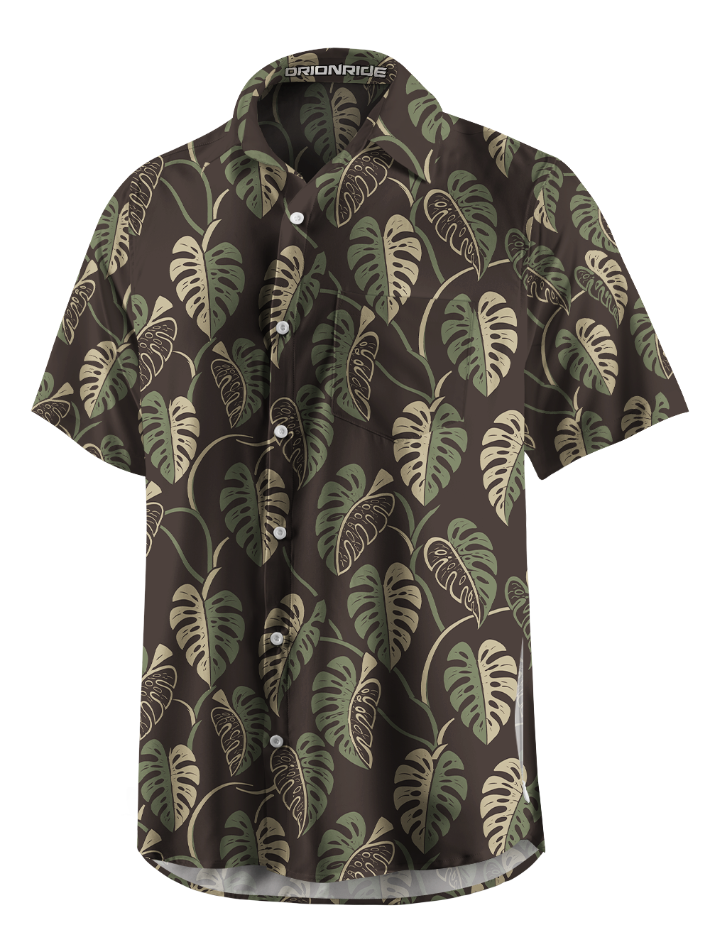 Orionride Blue Leaf Shadow Zipper Pockets Ultra Lightweight Short Sleeves Gravel Shirt