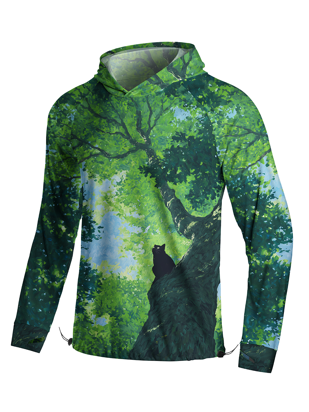Orionride Cat in Tree Long Sleeve Cycling Hoodie Shirt