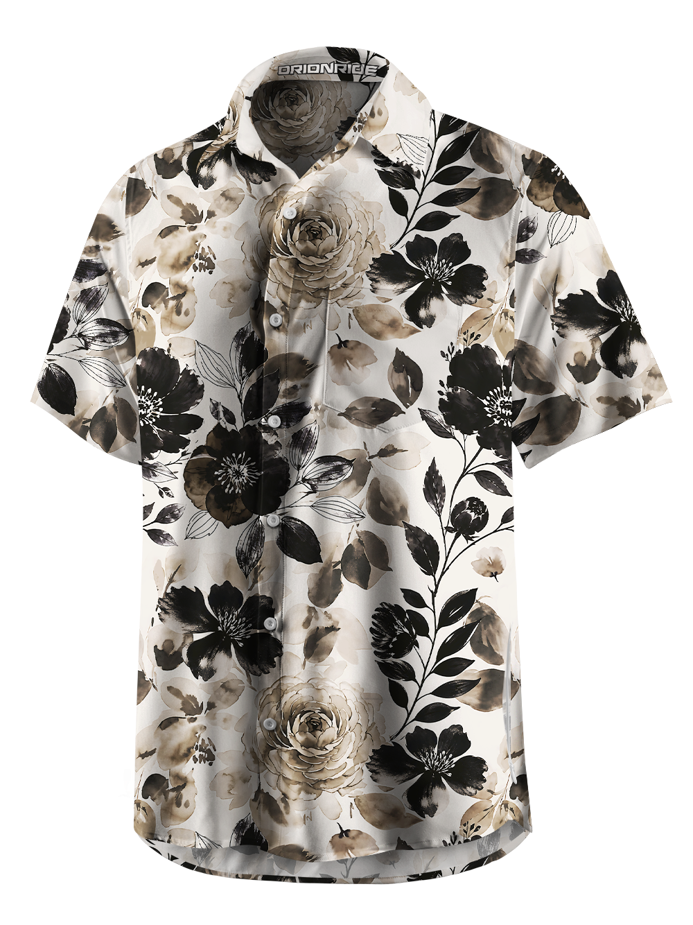 Orionride Ink Garden Zipper Pockets Ultra Lightweight Short Sleeves Gravel Shirt