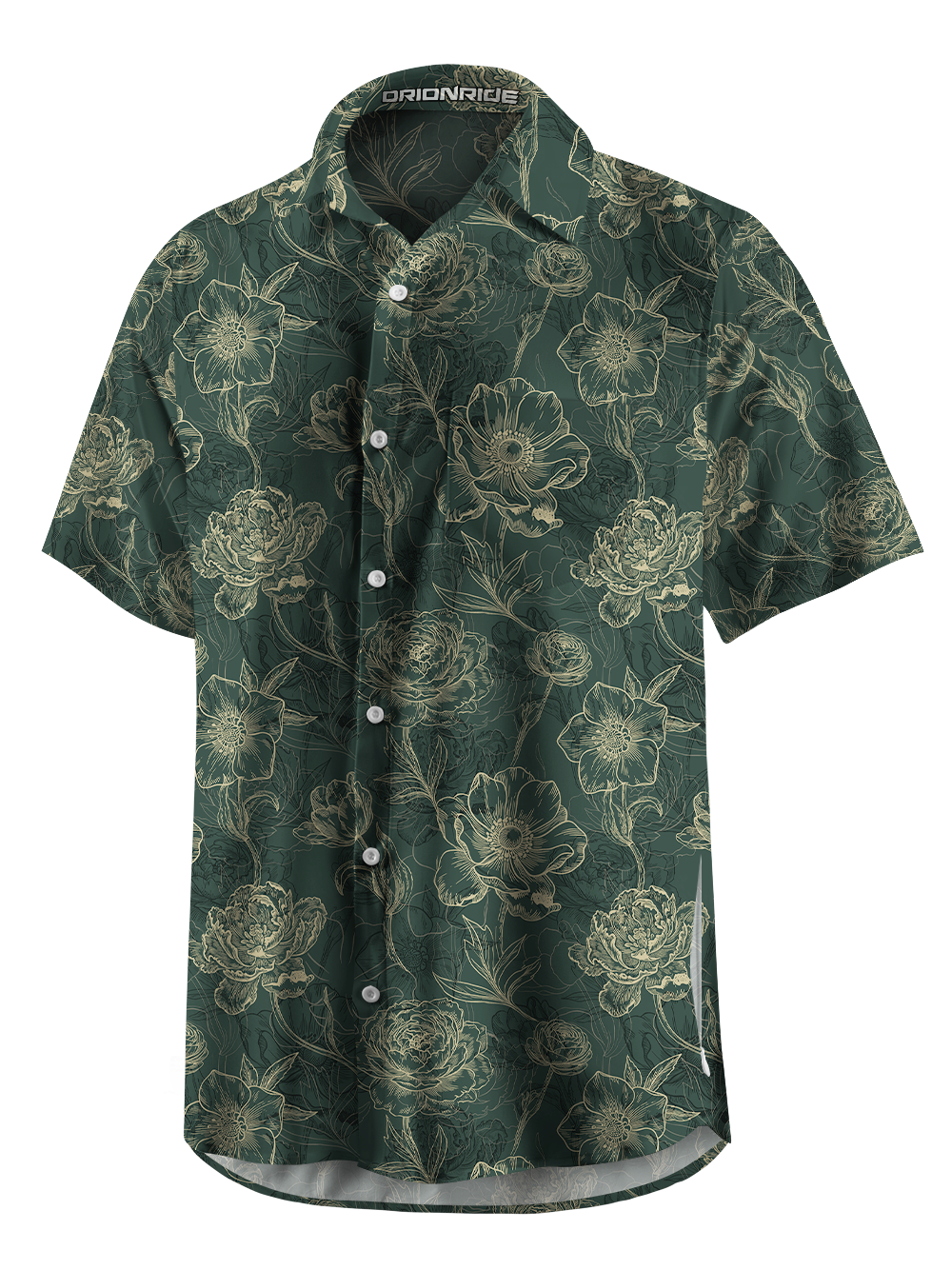 Orionride Botanical Sketch Zipper Pockets Ultra Lightweight Short Sleeves Gravel Shirt