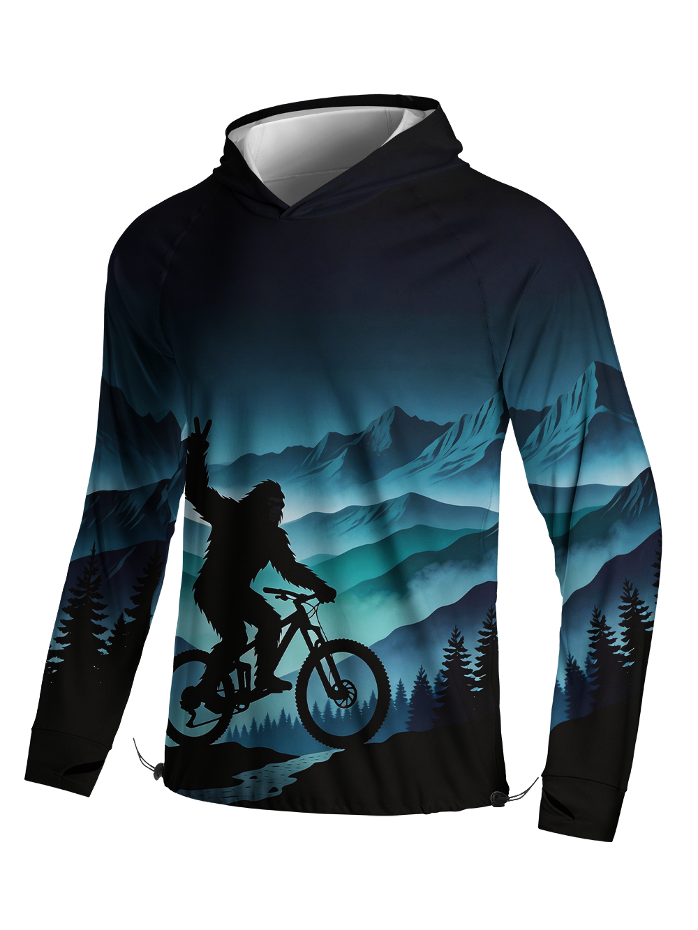 Orionride The Gorilla Is Waving Long Sleeve Cycling Hoodie Shirt