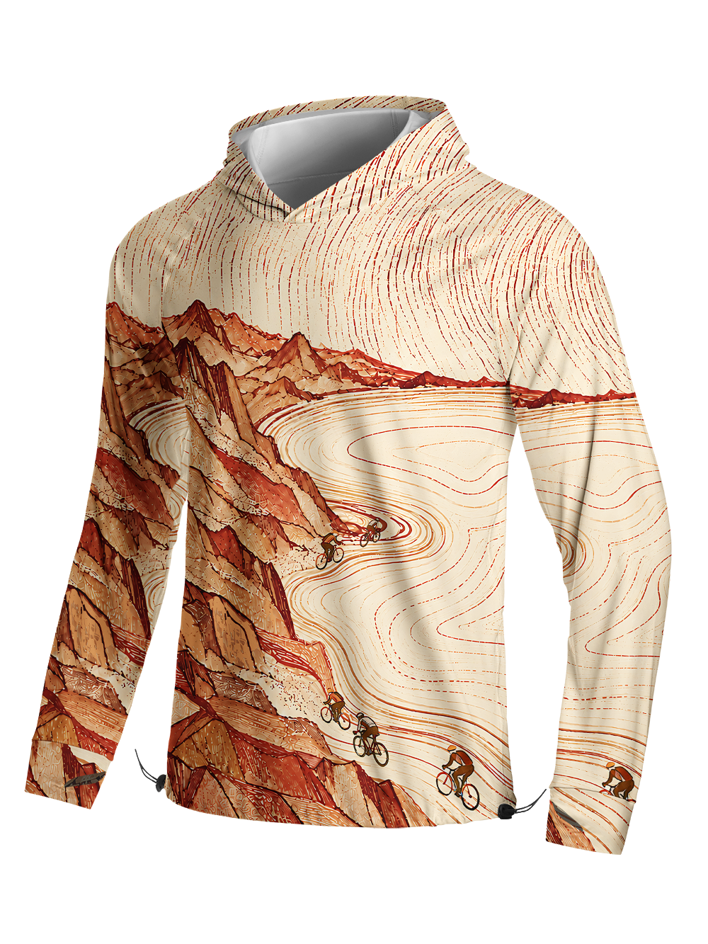 Orionride Topographic Flow Long Sleeve Cycling Hoodie Shirt