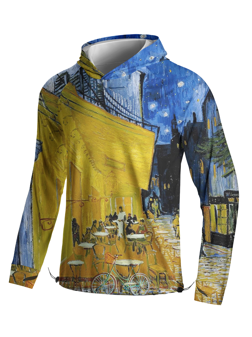 Orionride Van Gogh Clock Long Sleeve Cycling Hoodie Shirt