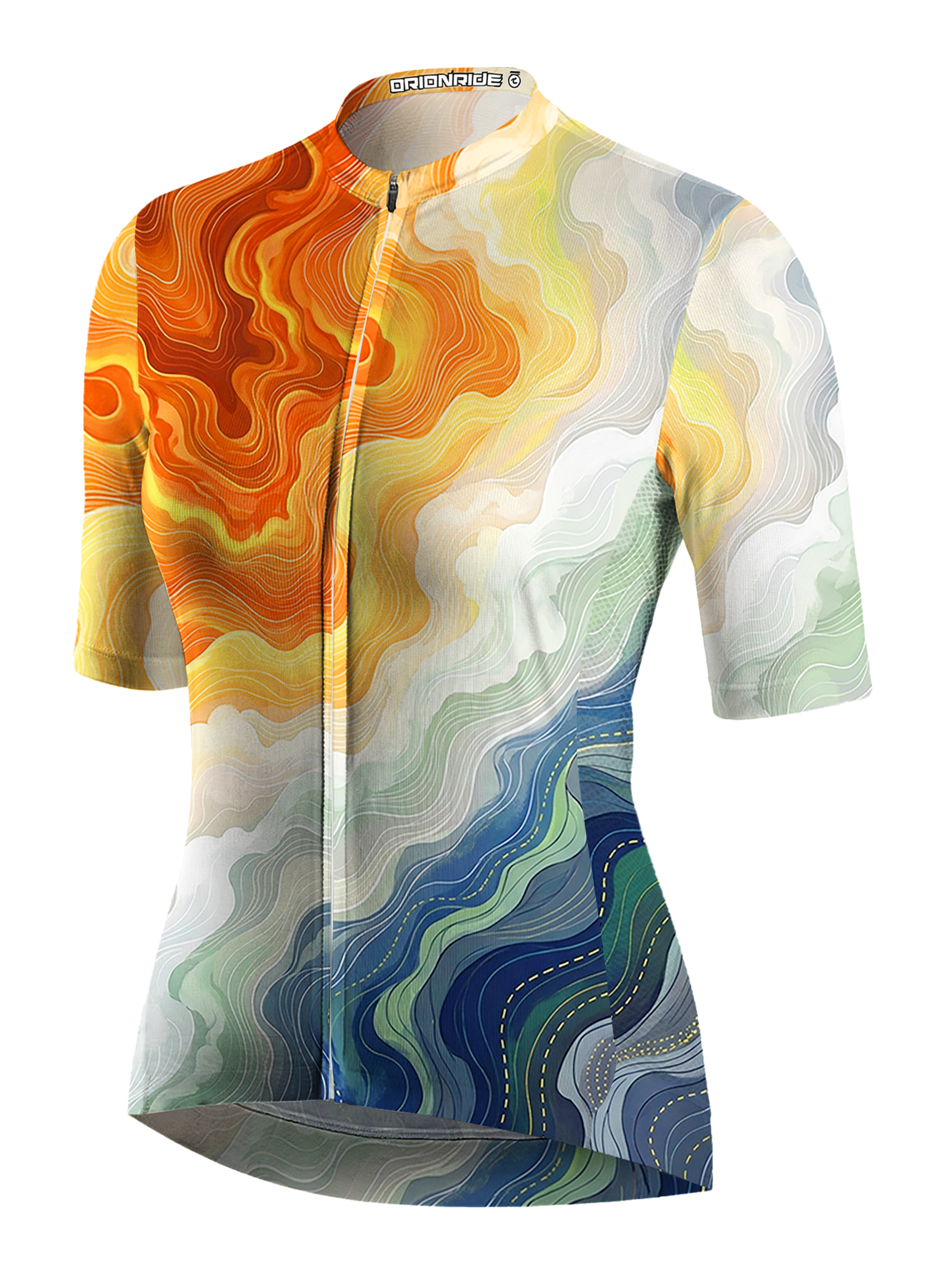 Orionride Undulating Contour Lines Short Sleeves Women's Jersey