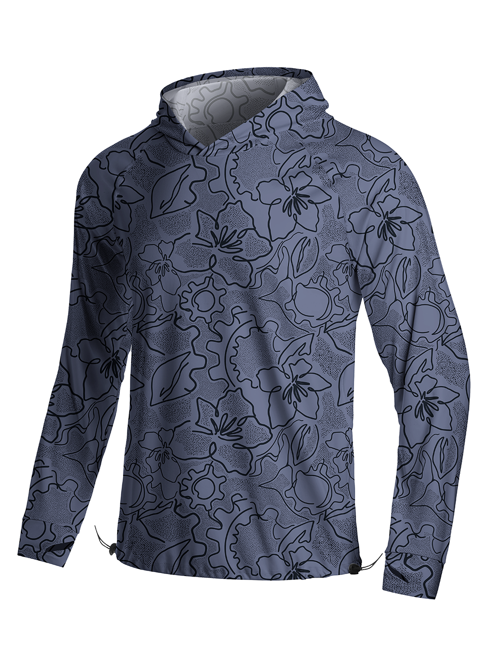 Orionride Tropical Leaves Long Sleeve Cycling Hoodie Shirt
