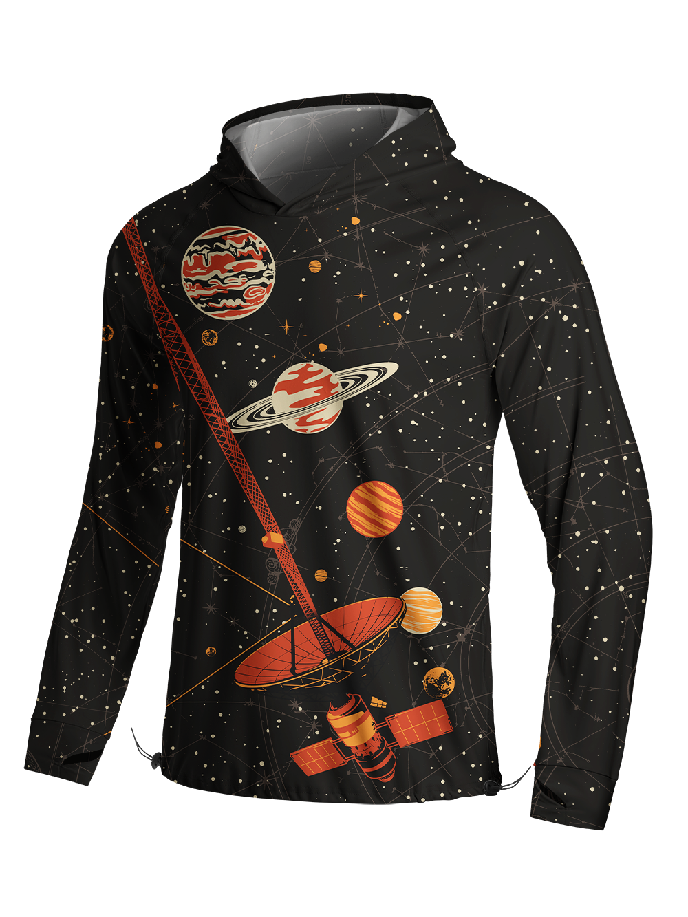 Orionride Starry Sky Background Long Sleeve Cycling Hoodie Shirt