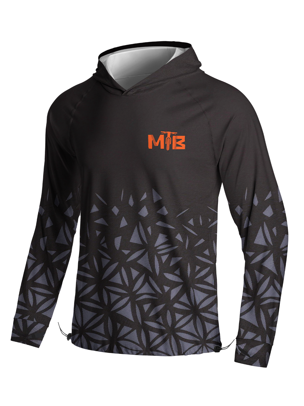 Orionride Obsidian Lines Long Sleeve Cycling Hoodie Shirt