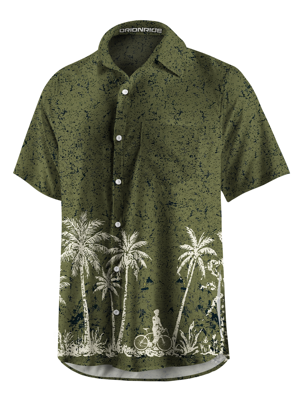 Orionride Coconut Tree Reflection Zipper Pockets Ultra Lightweight Short Sleeves Gravel Shirt