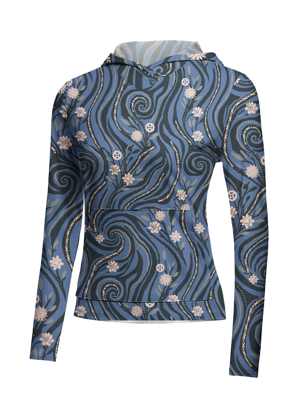 Orionride Chain Vine Flowers Women's Long Sleeve Cycling Hoodie Shirt