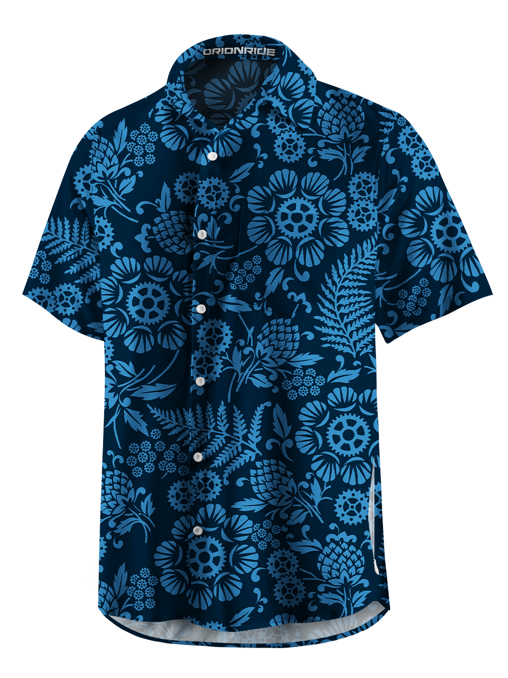 Orionride Vines And Scroll Patterns Zipper Pockets Ultra Lightweight Short Sleeves Gravel Shirt