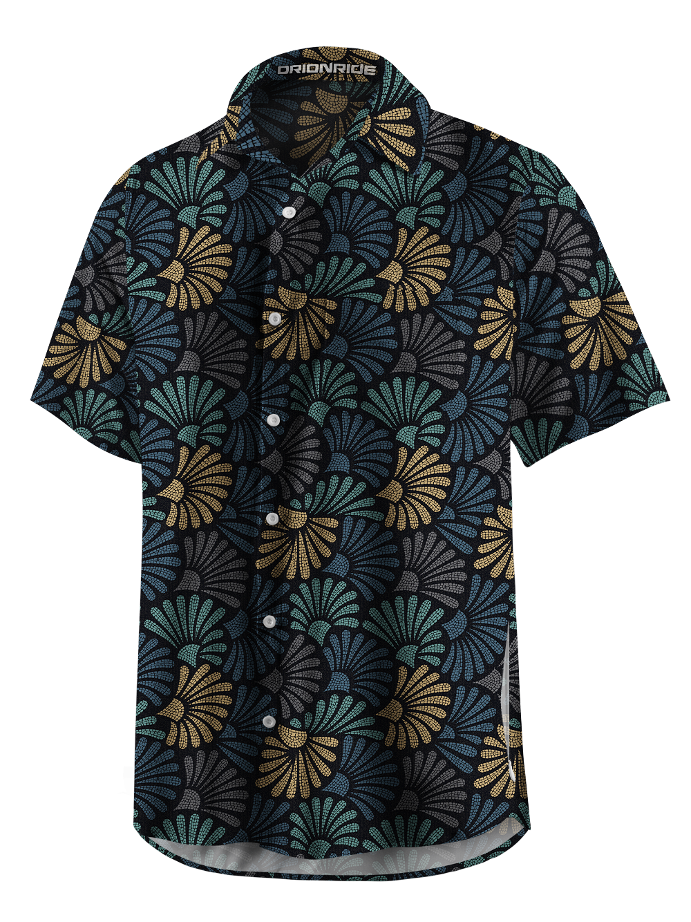 Orionride Dot Fan Weave Zipper Pockets Ultra Lightweight Short Sleeves Gravel Shirt