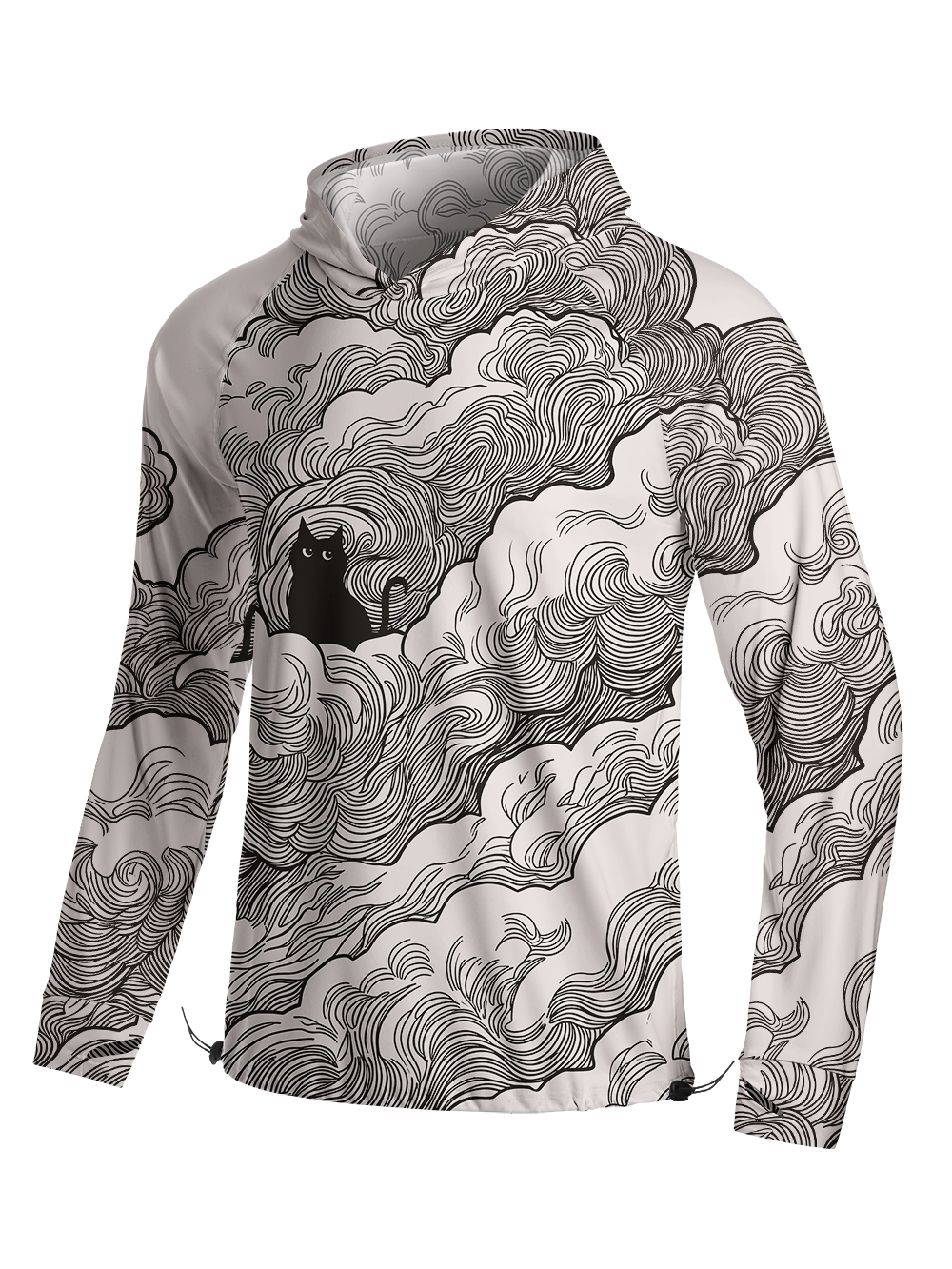 Orionride Hidden Line Cat Long Sleeve Cycling Hoodie Shirt