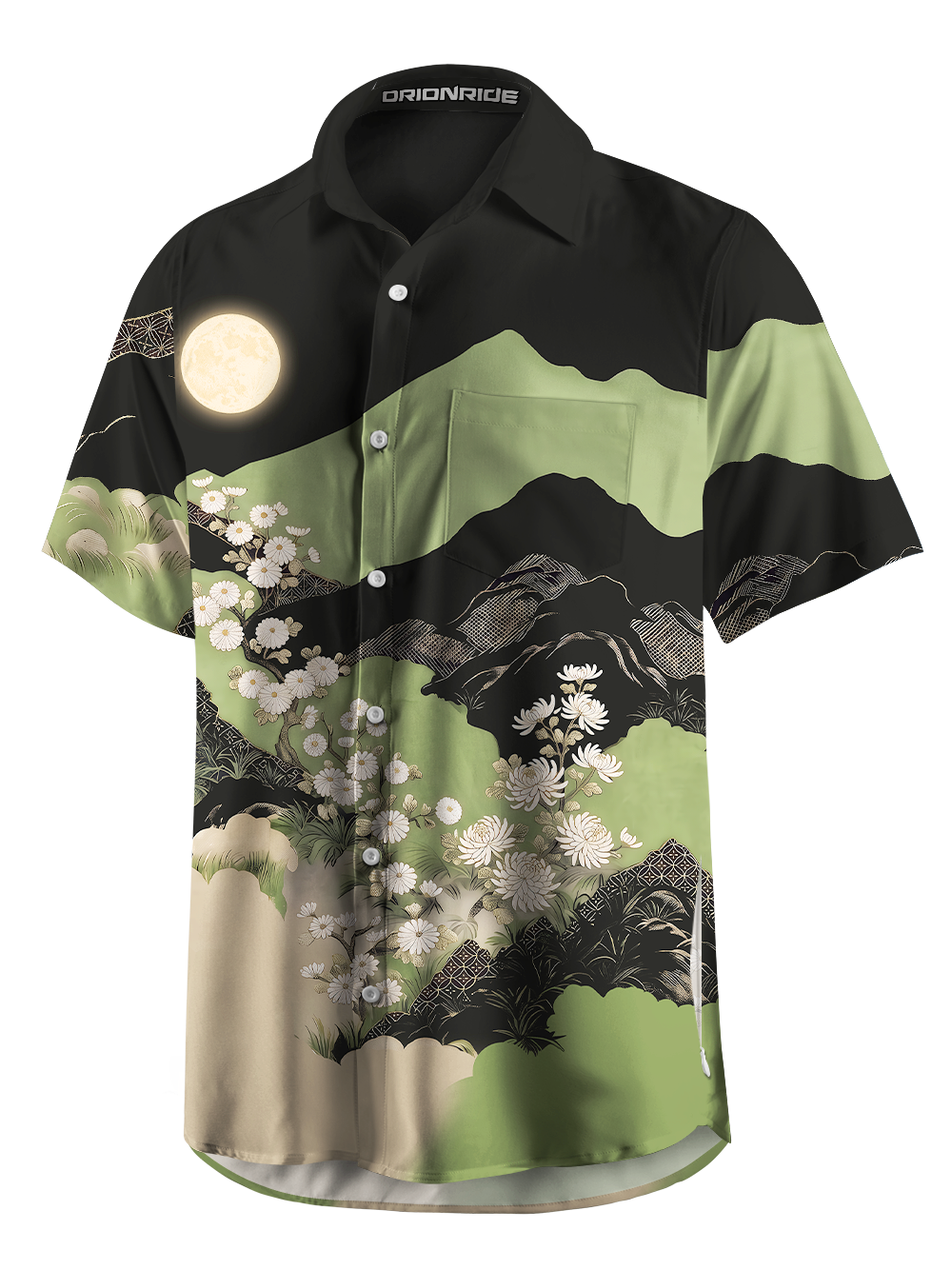 Orionride Night Mountain Flow Zipper Pockets Ultra Lightweight Short Sleeves Gravel Shirt