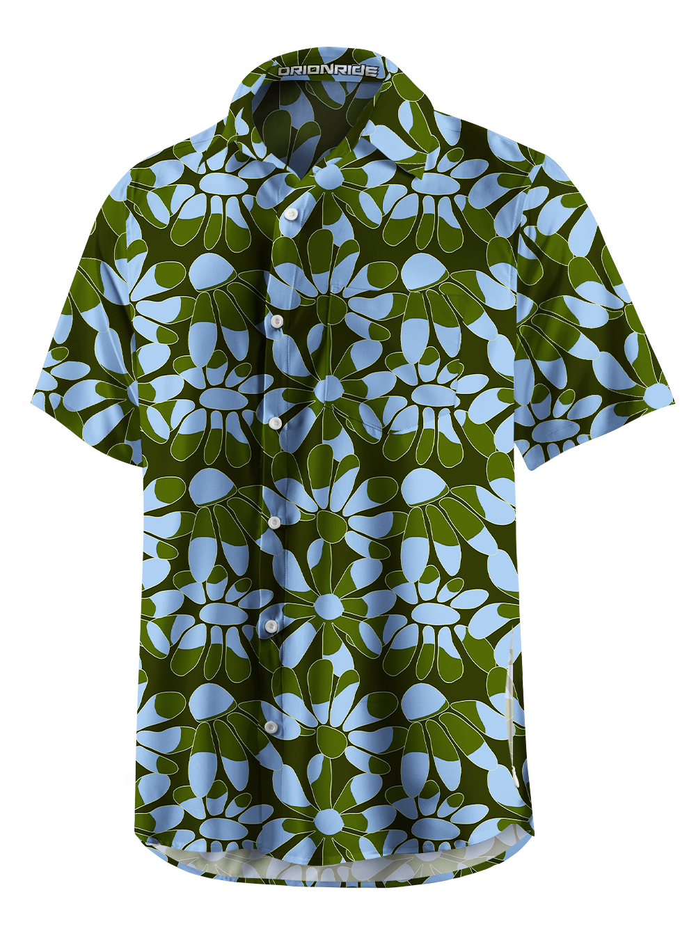 Orionride Psychedelic Flowers Zipper Pockets Ultra Lightweight Short Sleeves Gravel Shirt