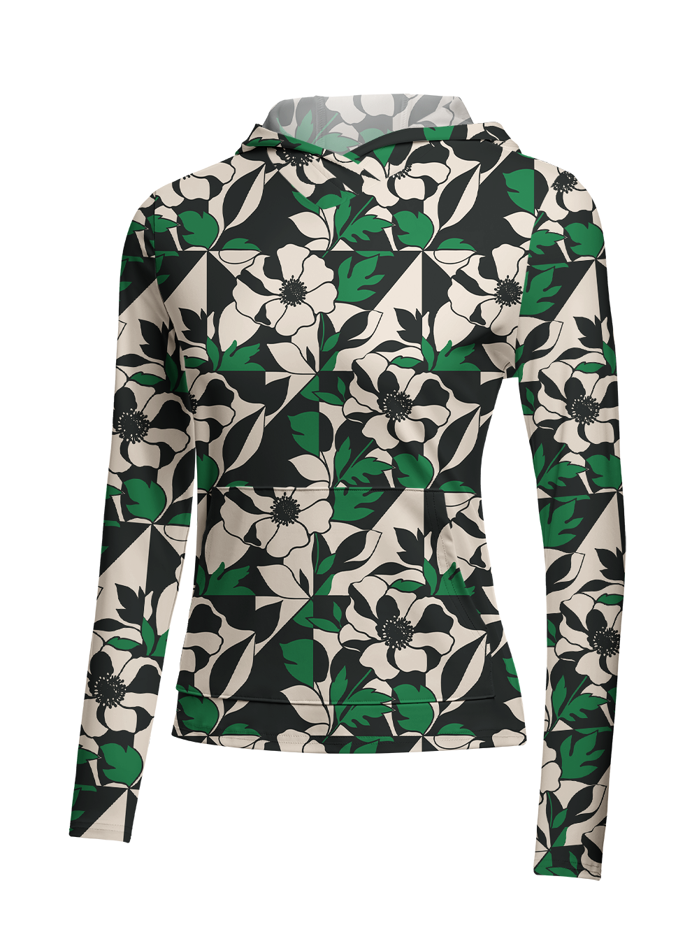 Orionride Geometric Bloom Women's Long Sleeve Cycling Hoodie Shirt
