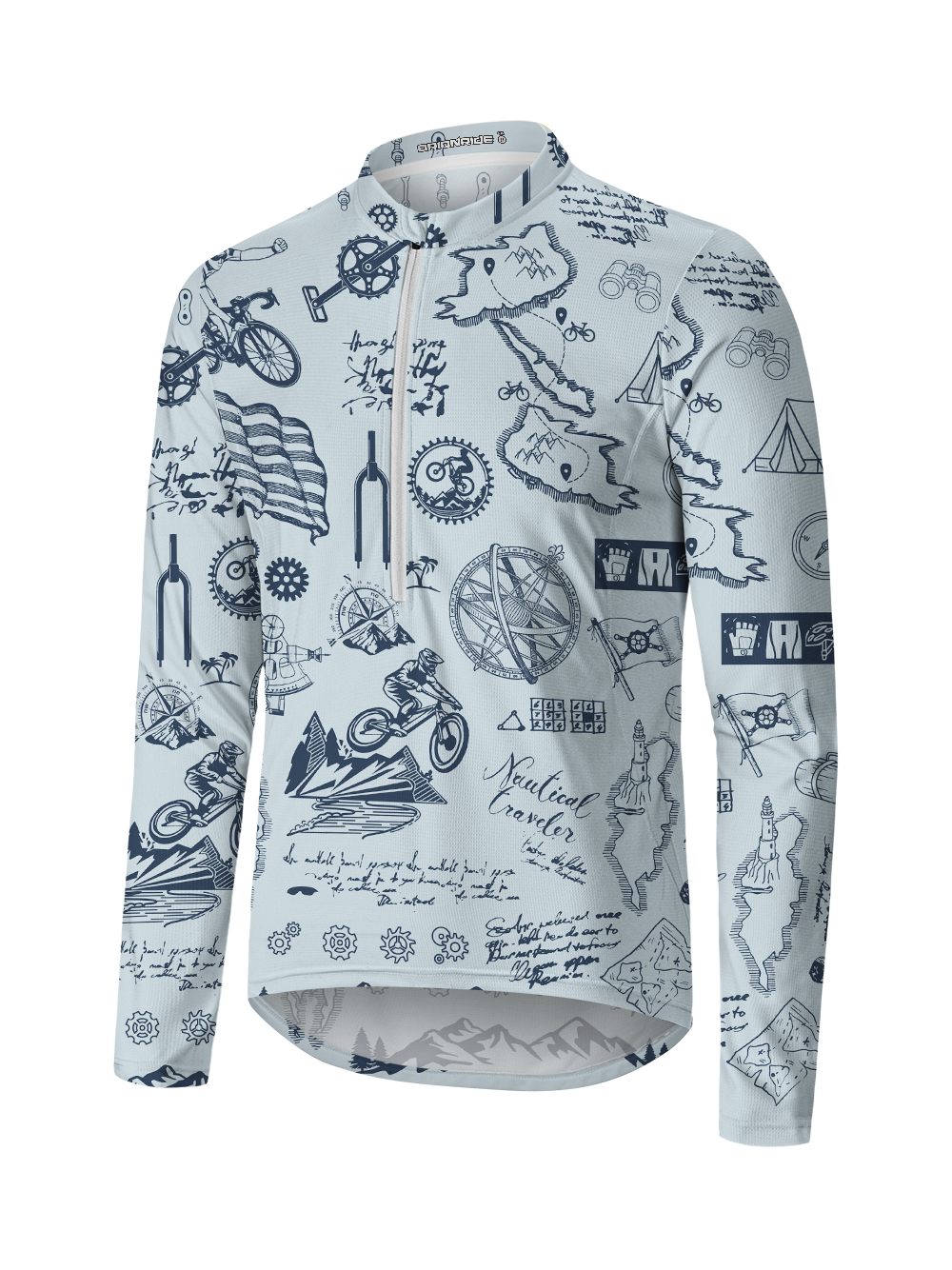 Orionride Go Travel Long Sleeve Half Zipper Mountain Bike Jersey