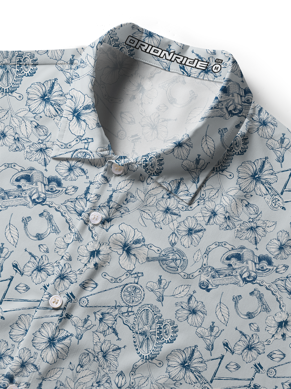 Orionride Hibiscus Gear Zipper Pockets Ultra Lightweight Short Sleeves Women's Gravel Shirt