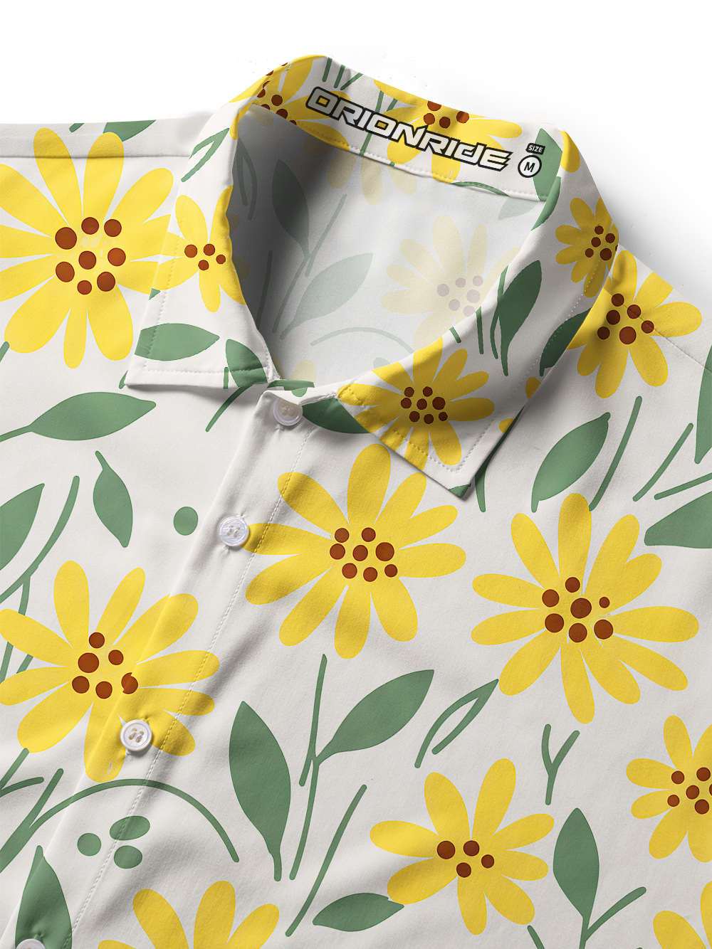 Orionride Bright Yellow Daisies Zipper Pockets Ultra Lightweight Short Sleeves Women's Gravel Shirt