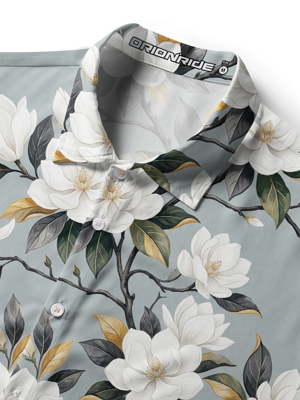 Orionride White Magnolia Zipper Pockets Ultra Lightweight Short Sleeves Women's Gravel Shirt