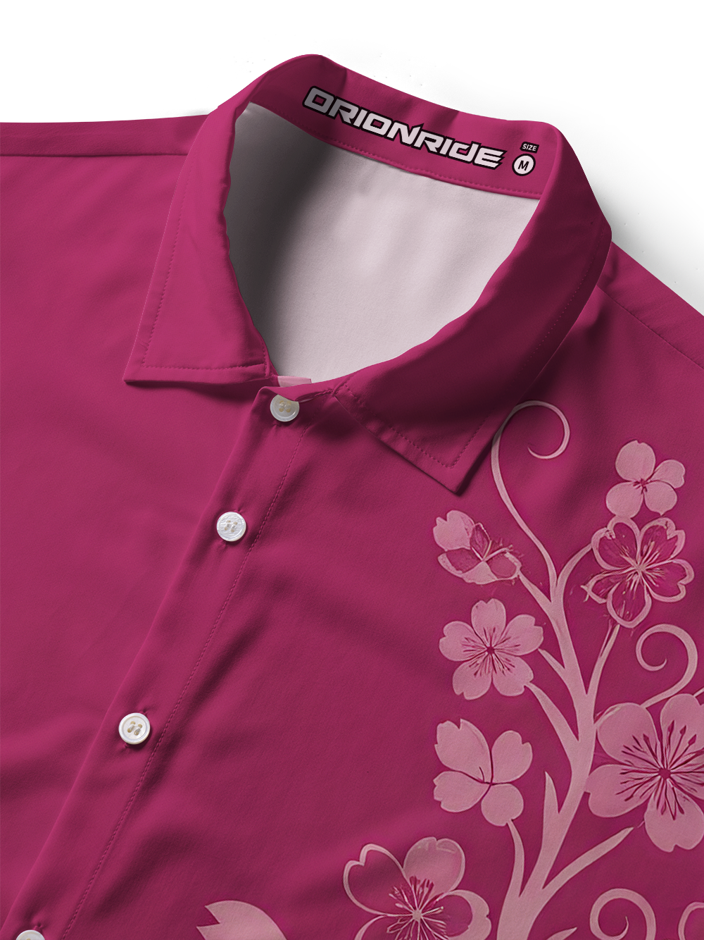 Orionride Gradient Cherry Blossoms Zipper Pockets Ultra Lightweight Short Sleeves Women's Gravel Shirt