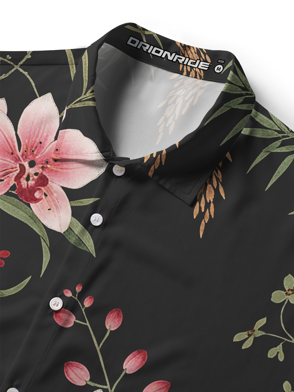 Orionride Pink Hibiscus Zipper Pockets Ultra Lightweight Short Sleeves Women's Gravel Shirt