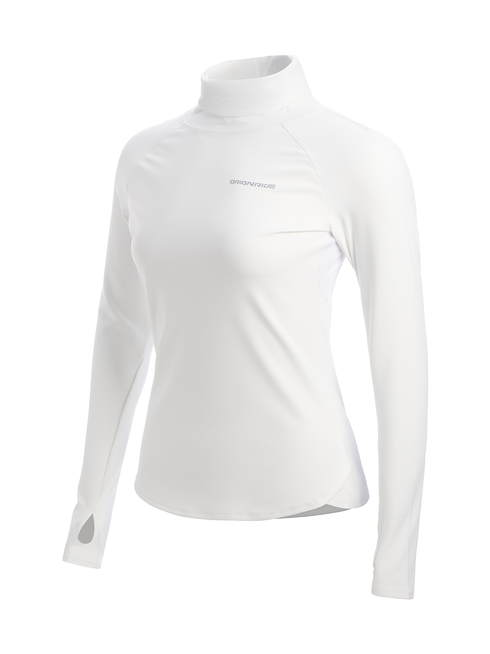 Orionride Women's Turtleneck Thermal Long Sleeve Cycling Shirt White