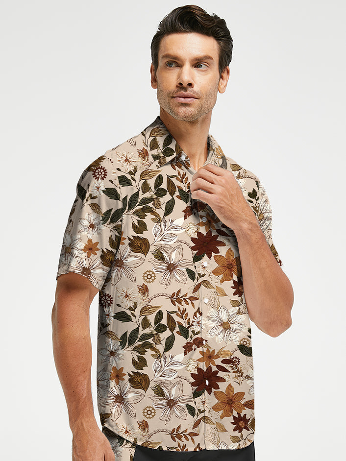 Orionride Maple Leaf Zipper Pockets Ultra Lightweight Short Sleeves Gravel Shirt