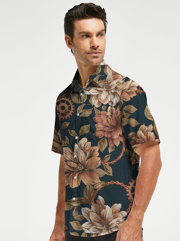 Orionride Memory Of Flowers Zipper Pockets Ultra Lightweight Short Sleeves Gravel Shirt
