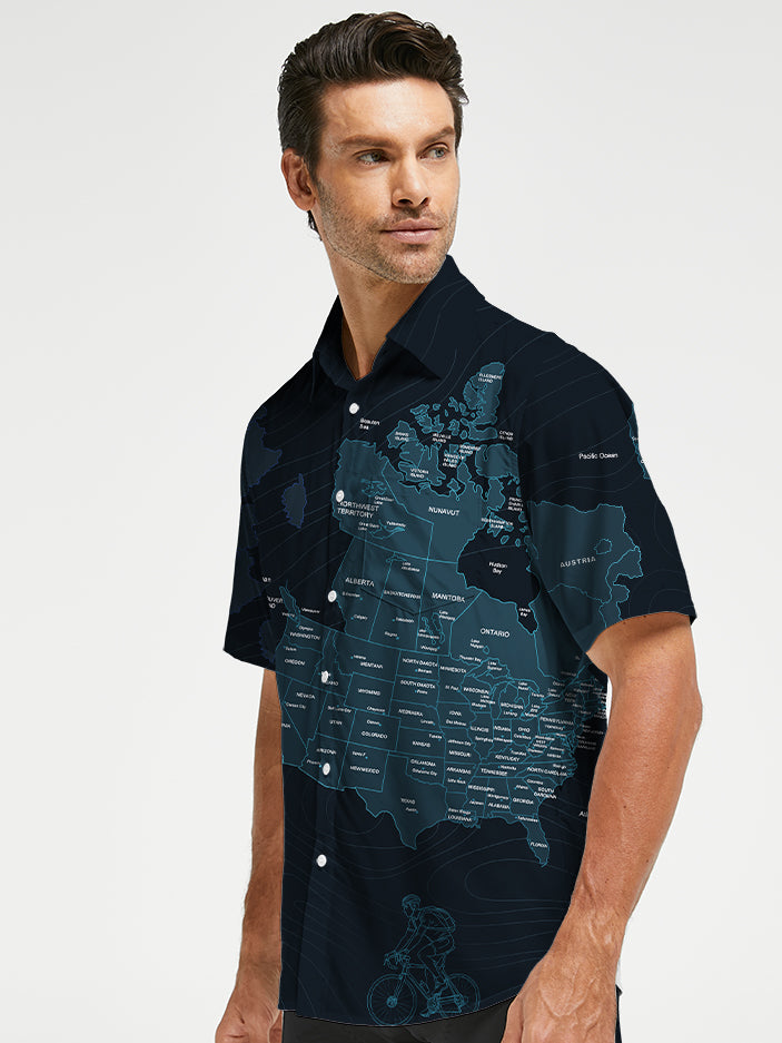 Orionride Travel Around The World Zipper Pockets Ultra Lightweight Short Sleeves Gravel Shirt