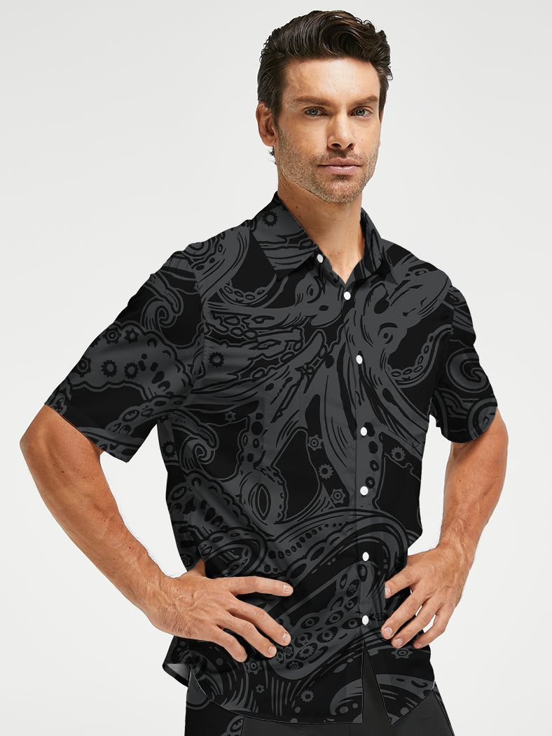 Orionride Octopus Tentacles Zipper Pockets Ultra Lightweight Short Sleeves Gravel Shirt