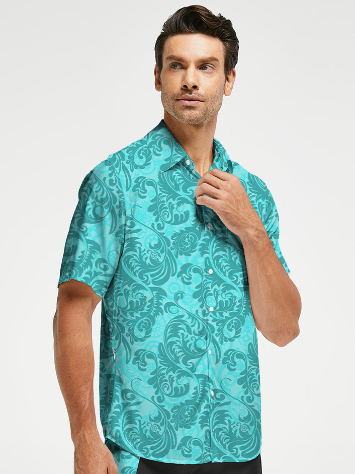 Orionride Psychedelic Vine Zipper Pockets Ultra Lightweight Short Sleeves Gravel Shirt