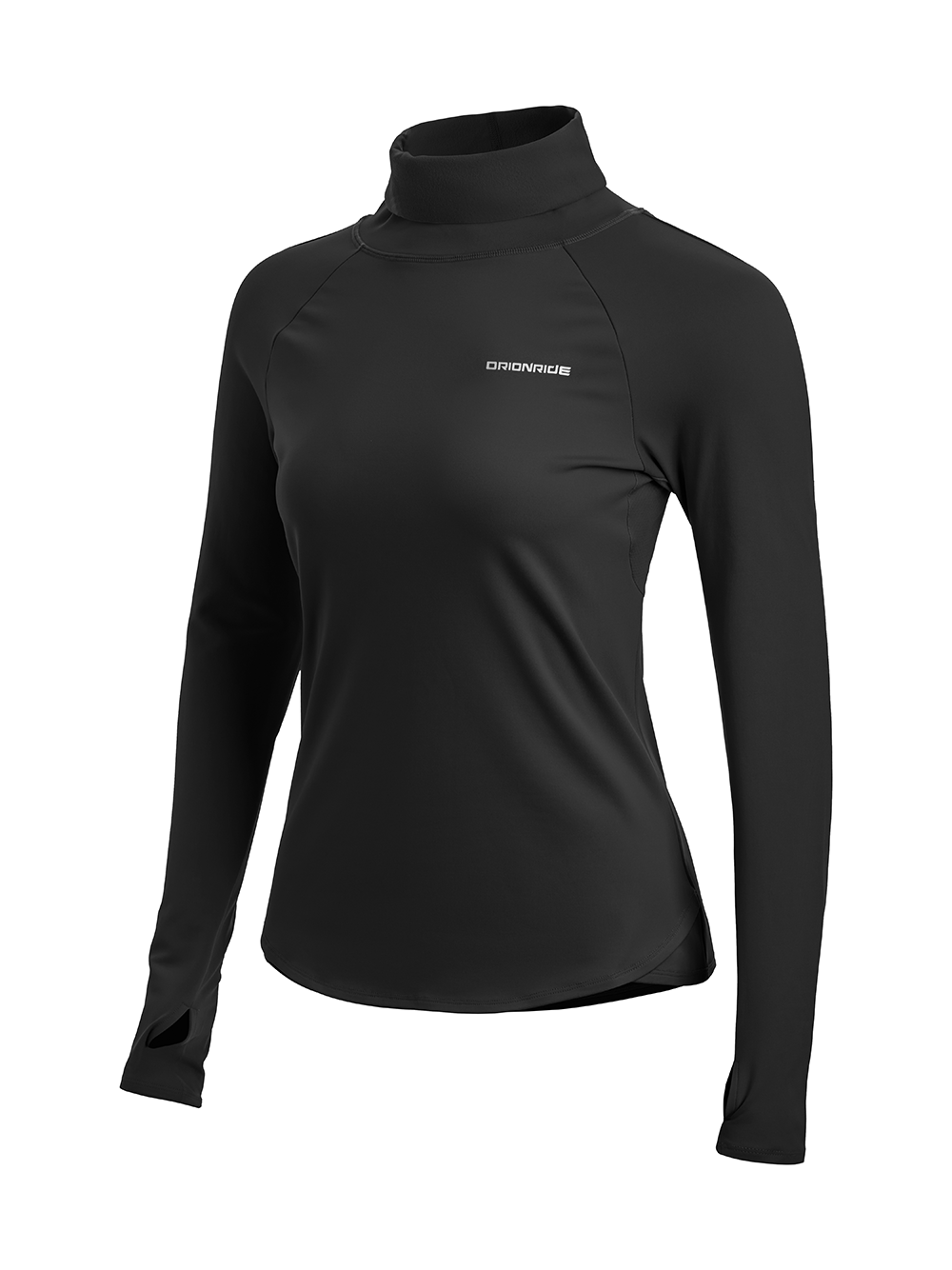 Orionride Women's Turtleneck Thermal Long Sleeve Cycling Shirt Black