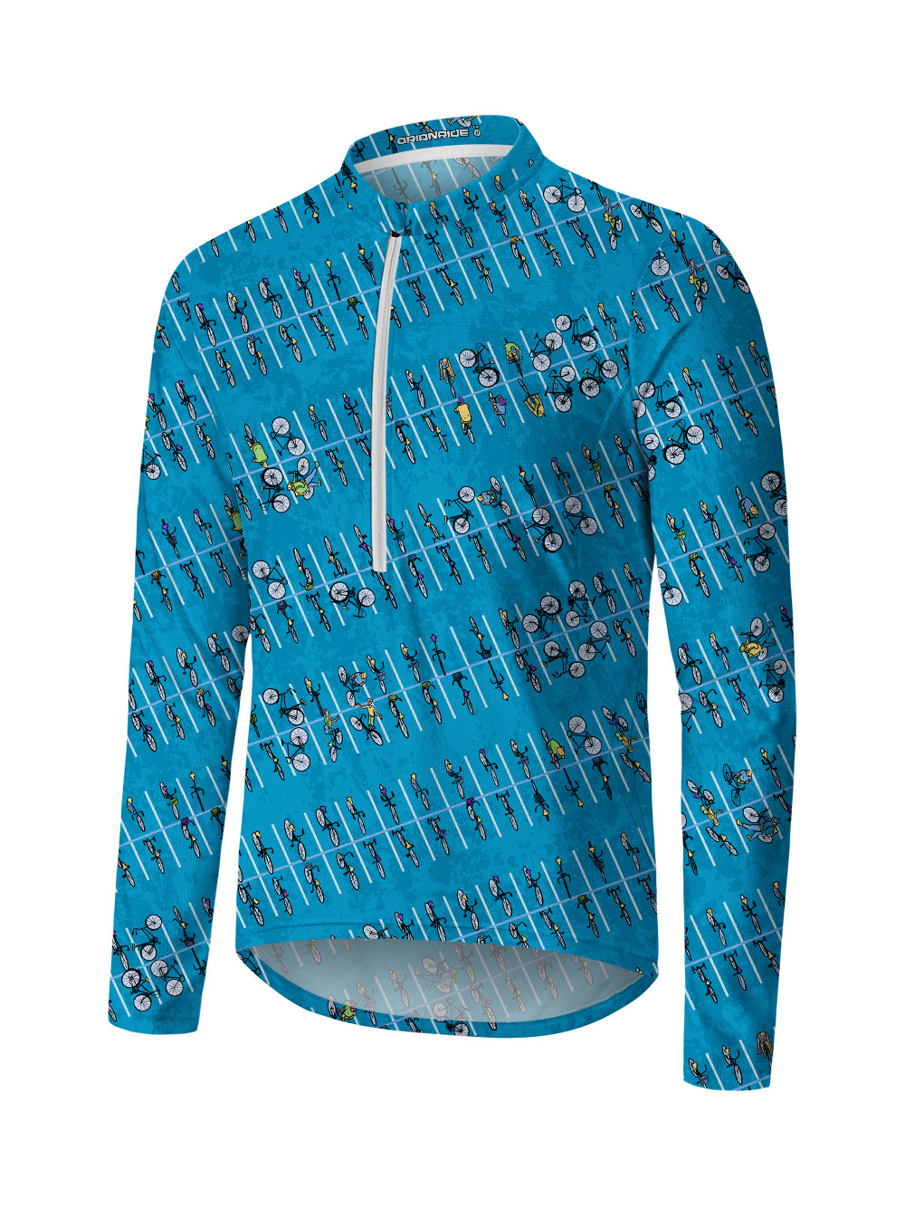 Orionride Bicycle Parking Lot Long Sleeve Half Zipper Mountain Bike Jersey