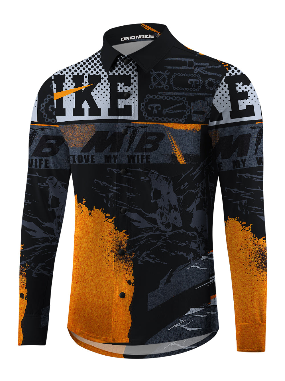 Orionride Determination To Ride Men's Stretchy Breathable Long Sleeve Gravel Shirt