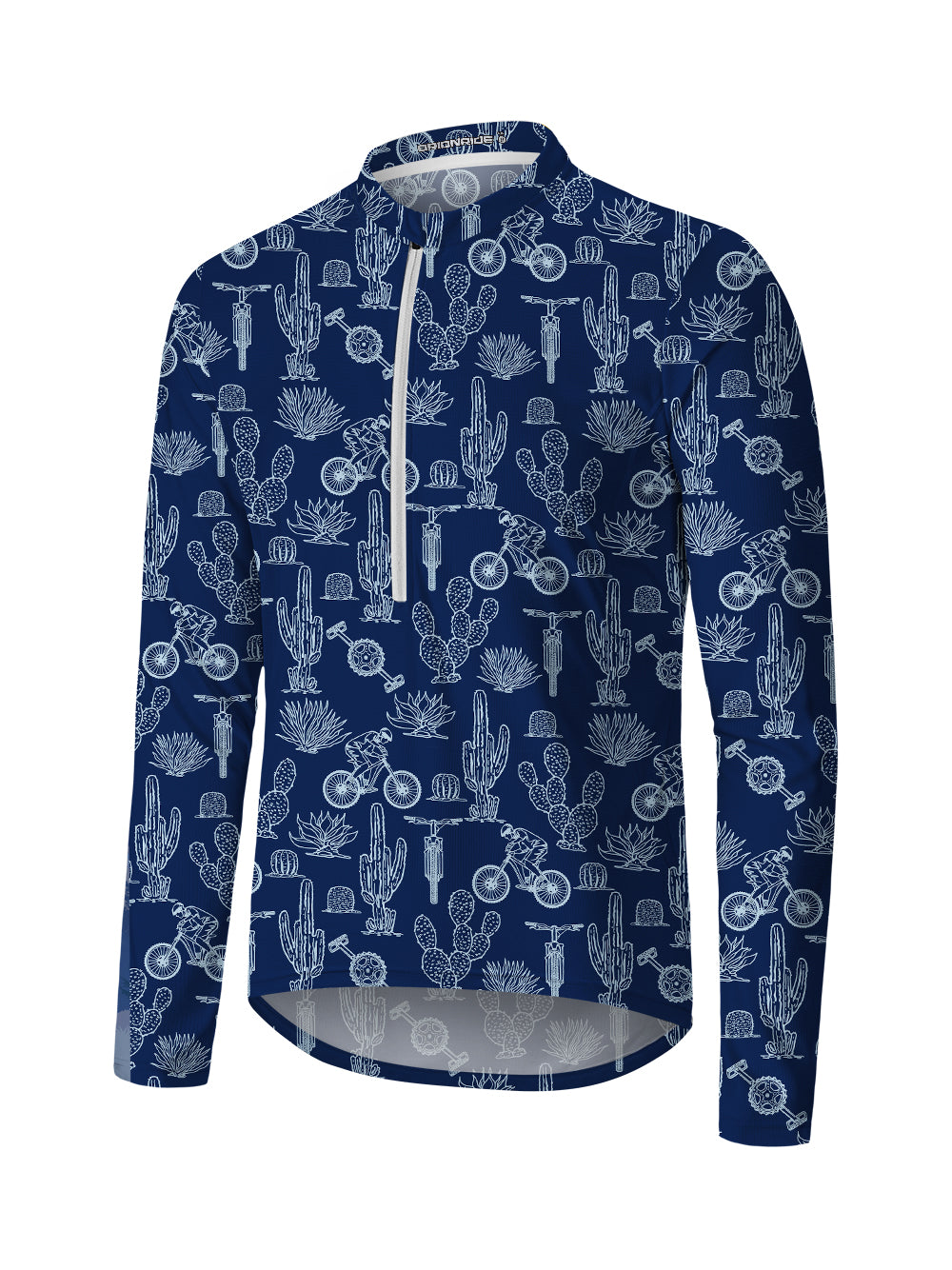 Orionride Desert Cactus Long Sleeve Half Zipper Mountain Bike Jersey