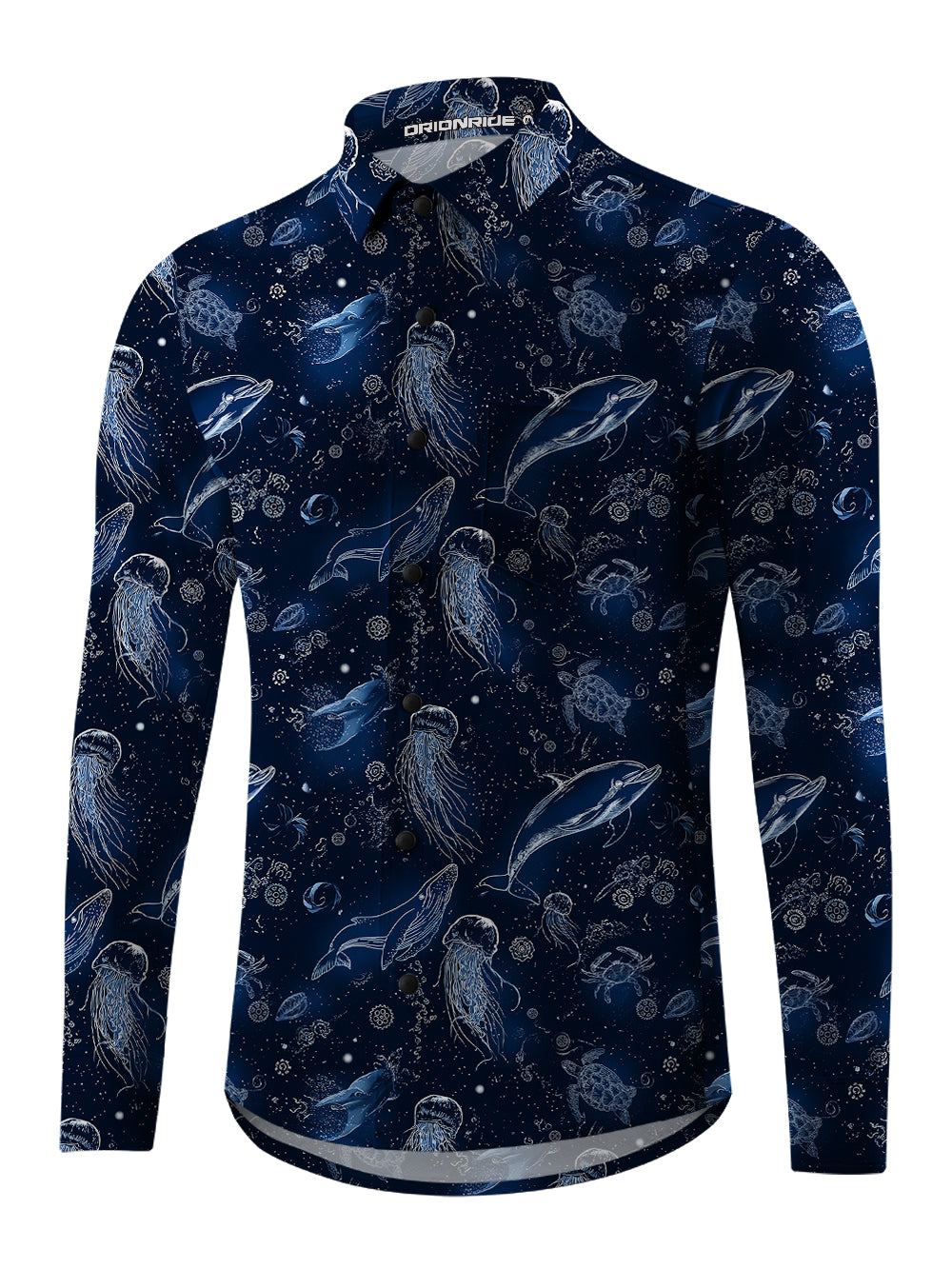 Orionride Secrets Of The Ocean Men's Stretchy Breathable Long Sleeve Gravel Shirt