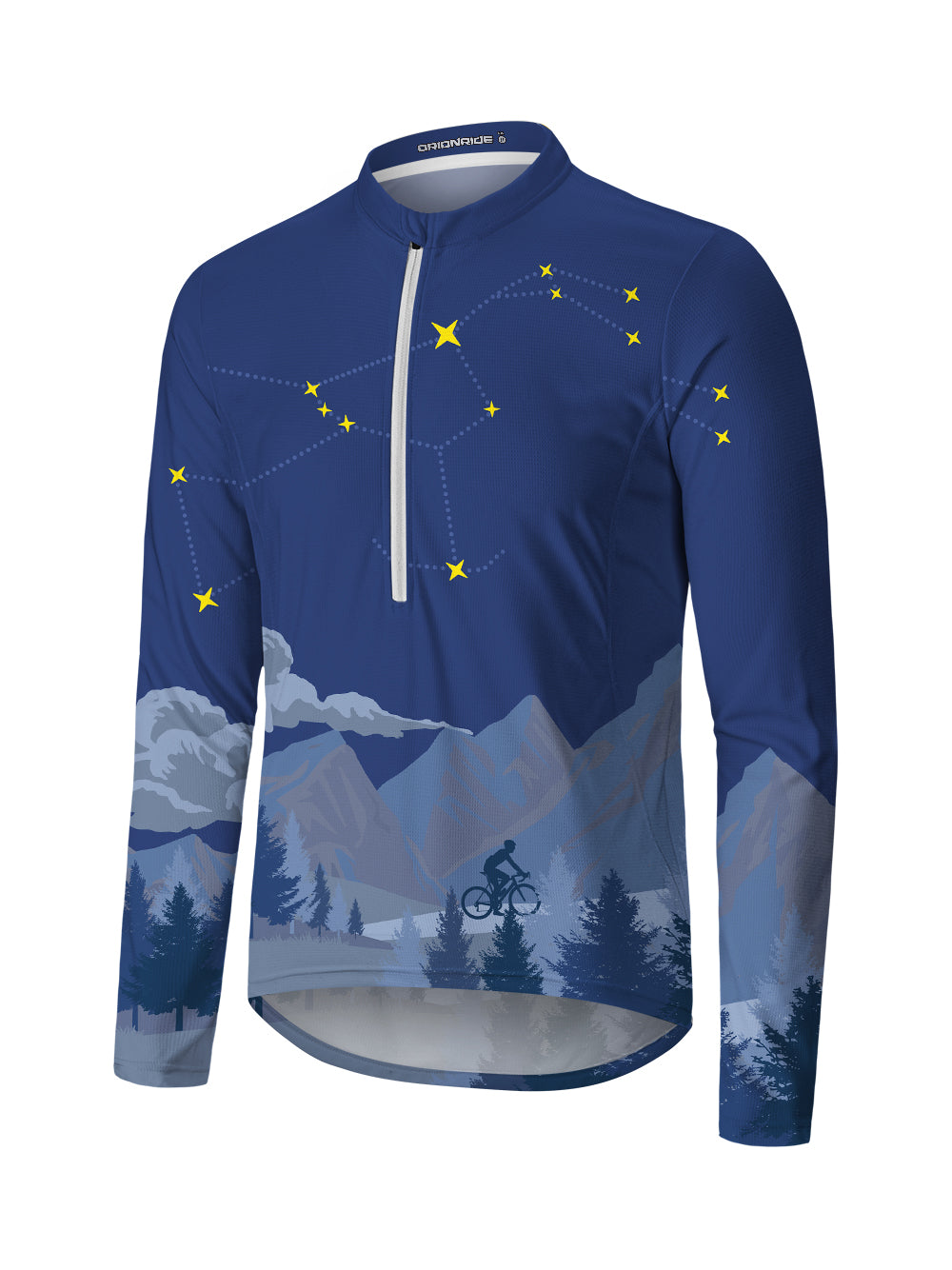 Orionride Cycling Under The Stars Long Sleeve Half Zipper Mountain Bike Jersey