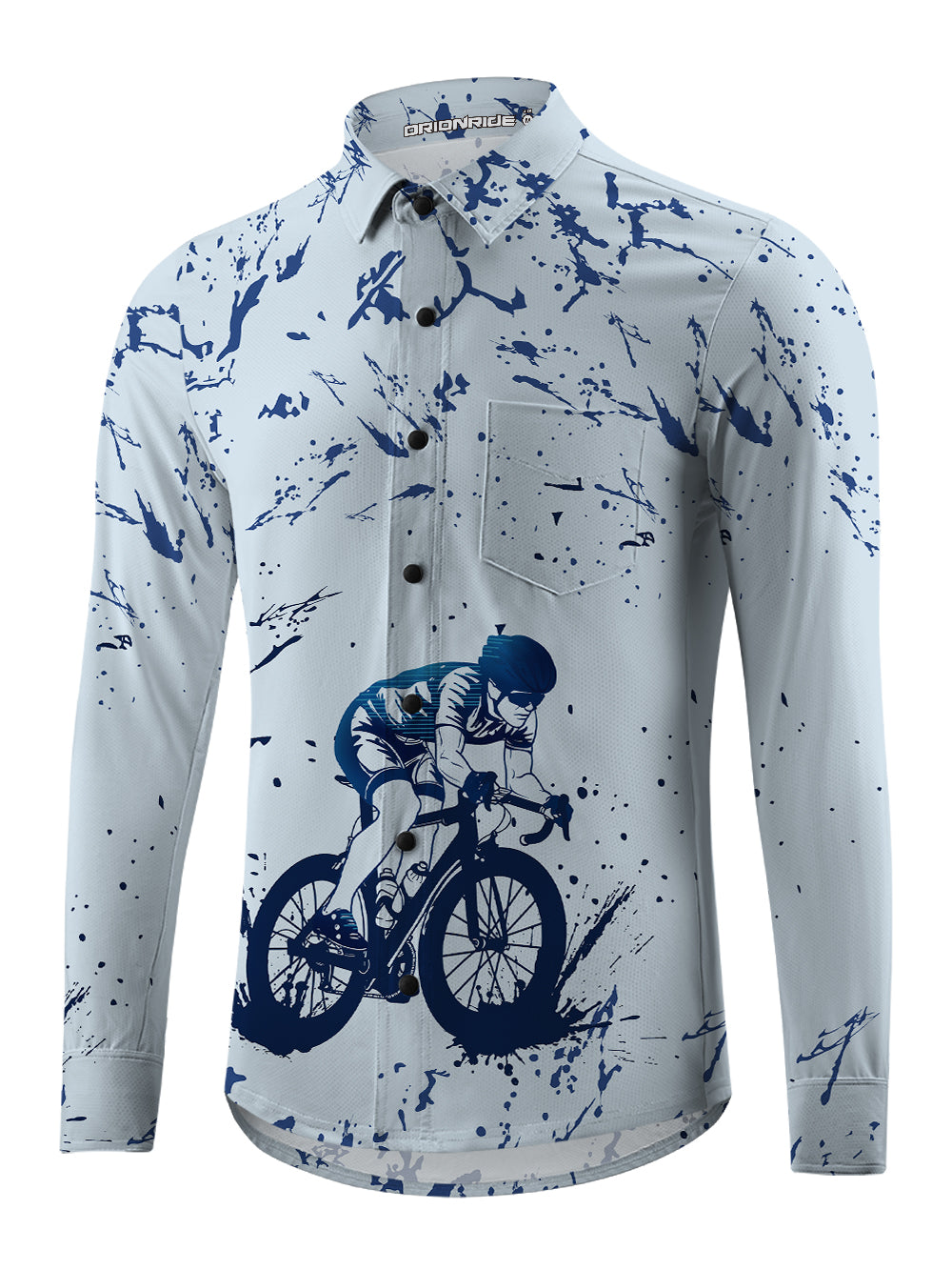 Orionride Ink Art Men's Stretchy Breathable Long Sleeve Gravel Shirt