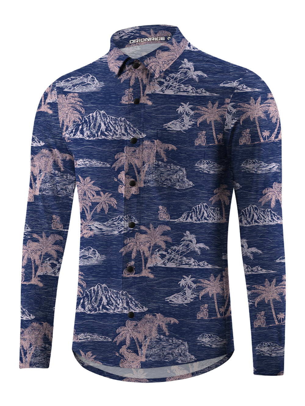Orionride Secluded Island Men's Stretchy Breathable Long Sleeve Gravel Shirt