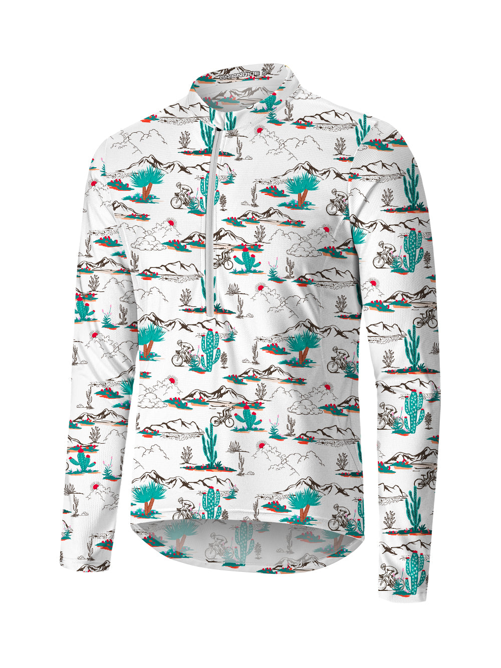 Orionride Cactus Cycling Long Sleeve Half Zipper Mountain Bike Jersey