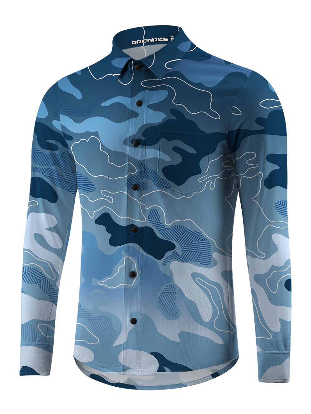 Orionride Gradient Ripple Men's Stretchy Breathable Long Sleeve Gravel Shirt