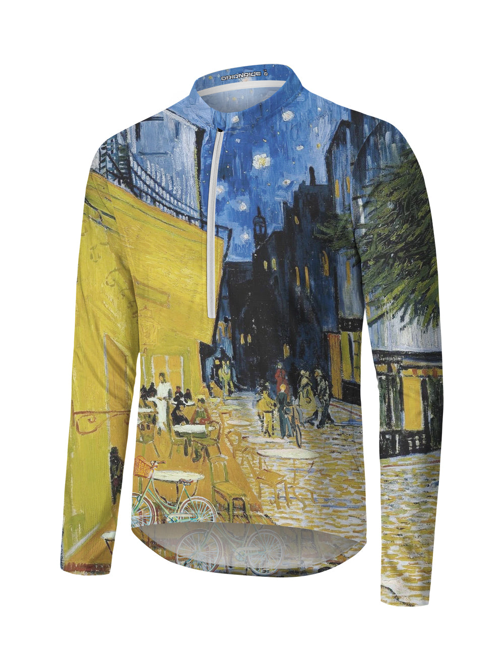 Orionride Van Gogh Clock Long Sleeve Half Zipper Mountain Bike Jersey
