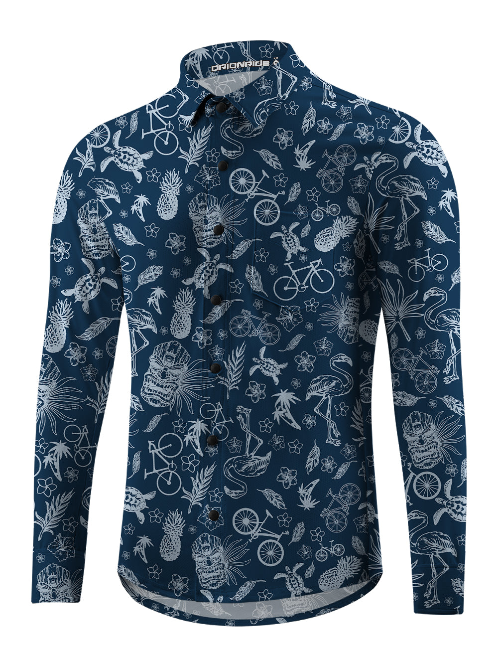 Orionride Marine Life Men's Stretchy Breathable Long Sleeve Gravel Shirt