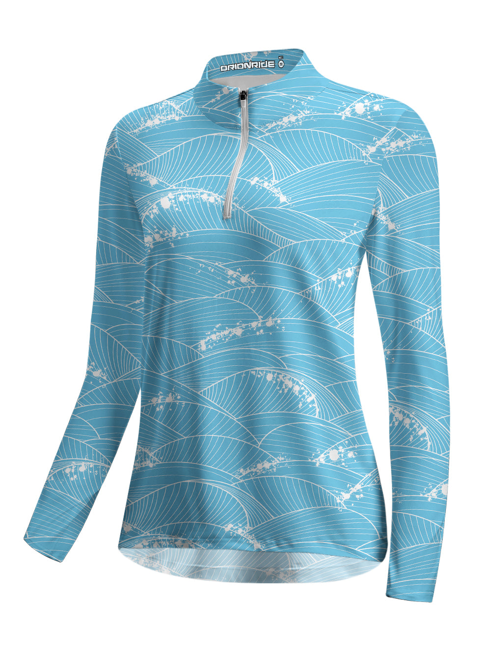 Orionride Surging Seawater Women's Quarter Zipper Long Sleeve Jersey