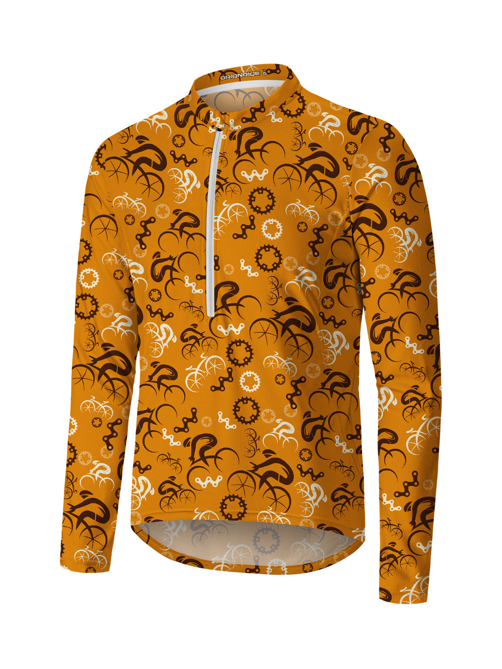 Orionride Abstract Cyclist Long Sleeve Half Zipper Mountain Bike Jersey