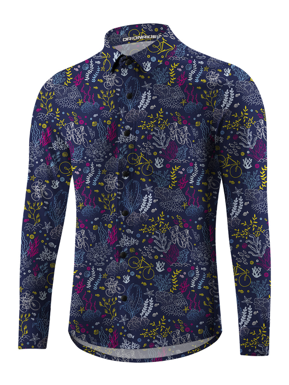 Orionride Coral Bike Men's Stretchy Breathable Long Sleeve Gravel Shirt