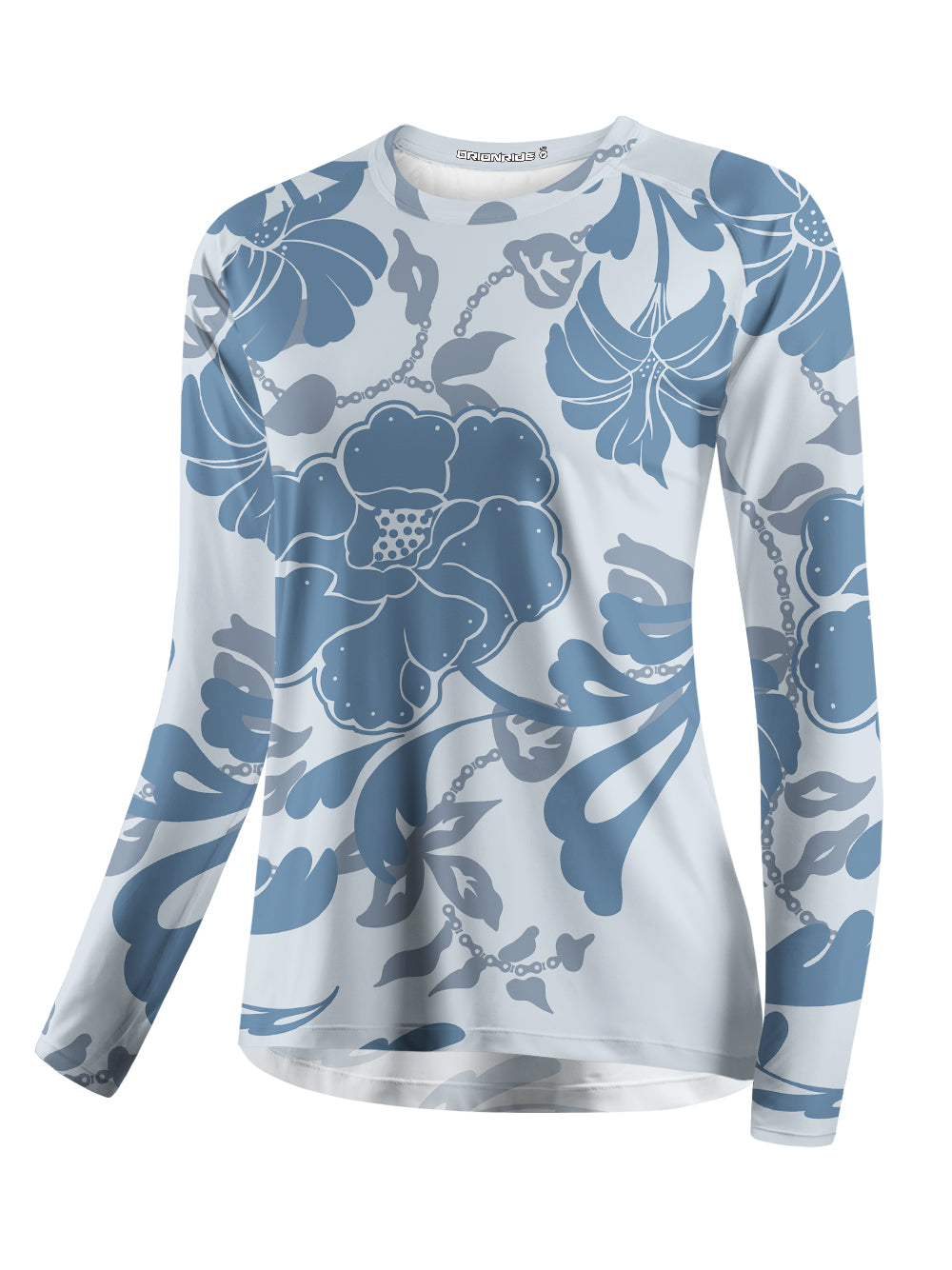 Orionride Blue Floral Women's Quick Dry Downhill Jersey
