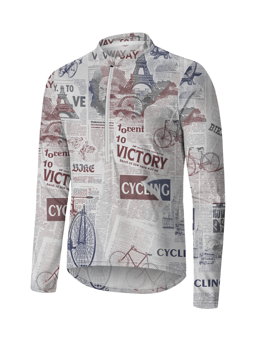 Orionride Ride To Victory Long Sleeve Half Zipper Mountain Bike Jersey