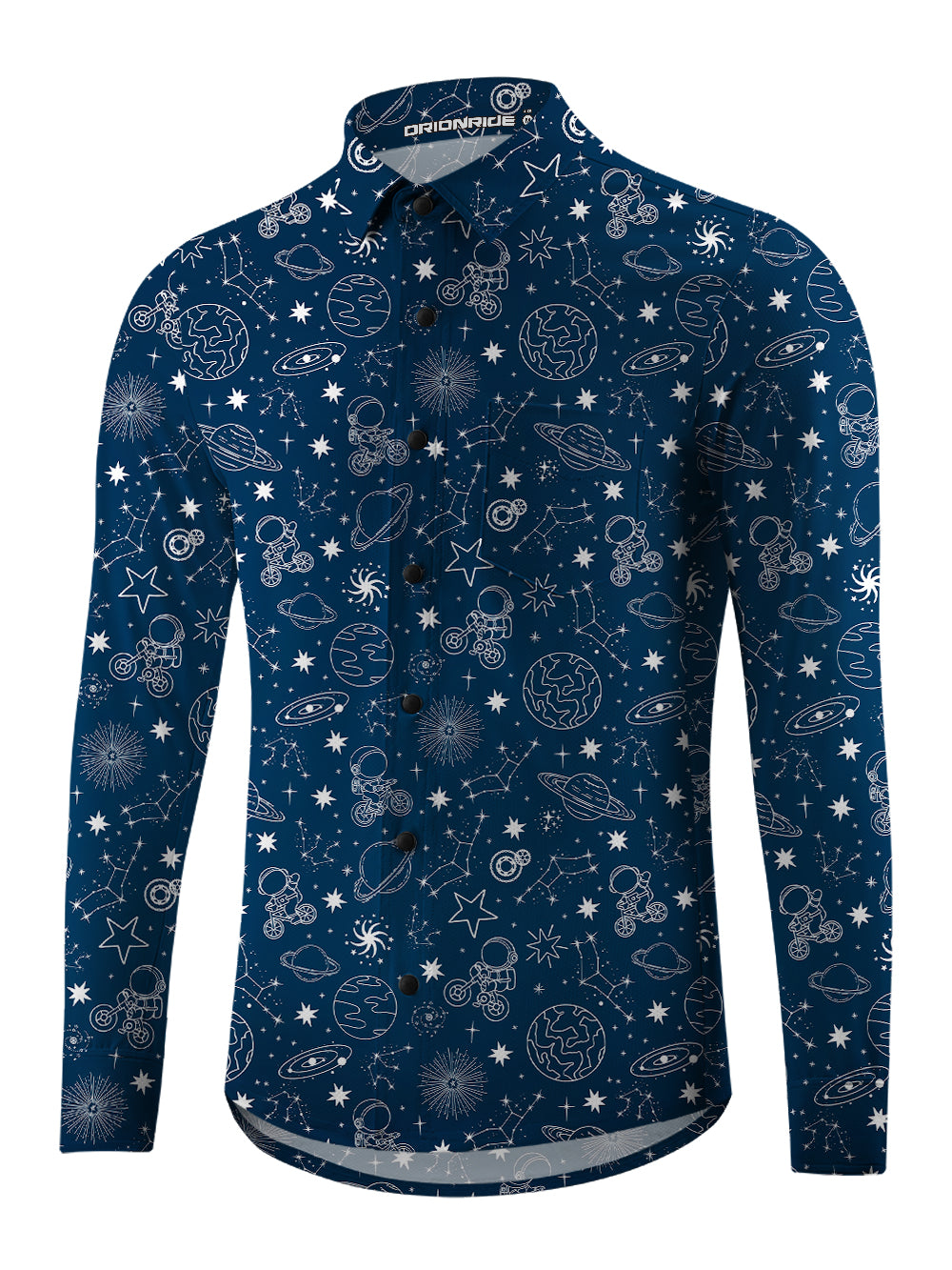 Orionride Space Journey Men's Stretchy Breathable Long Sleeve Gravel Shirt